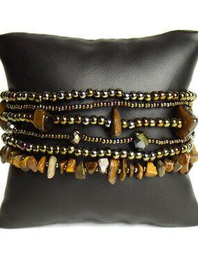 Czech Glass Bead IRRIDESCENT BRONZE Bracelet